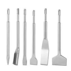 【fathersdaygift】VEVOR SDS Plus Chisel Set, 6pcs SDS Plus Rotary Hammer Drill Attachments, Includes Point, Flat, & U-Groove Chisels, Heat Treated 40Cr Alloy Steel, Sharp Edge for Demolition, Concrete and Brick