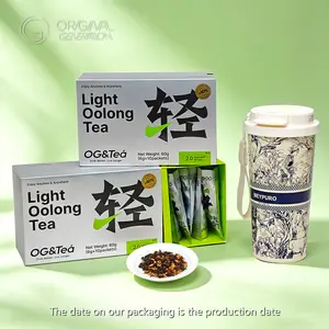 Bogo 2.0 Wloss Tea Light Oolong 2 Cartons (60g 6g×10packs）×2 With Free Forest Thermos  All Natural Ingredients Black Oolong Barley Brown Rice Tartary Buckwheat