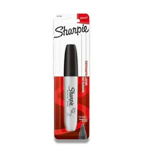 Sharpie Permanent Marker Chisel Tip Black Bold Ink for Paper Plastic Metal Wood Quick Drying Ideal for Office School Labeling Crafts