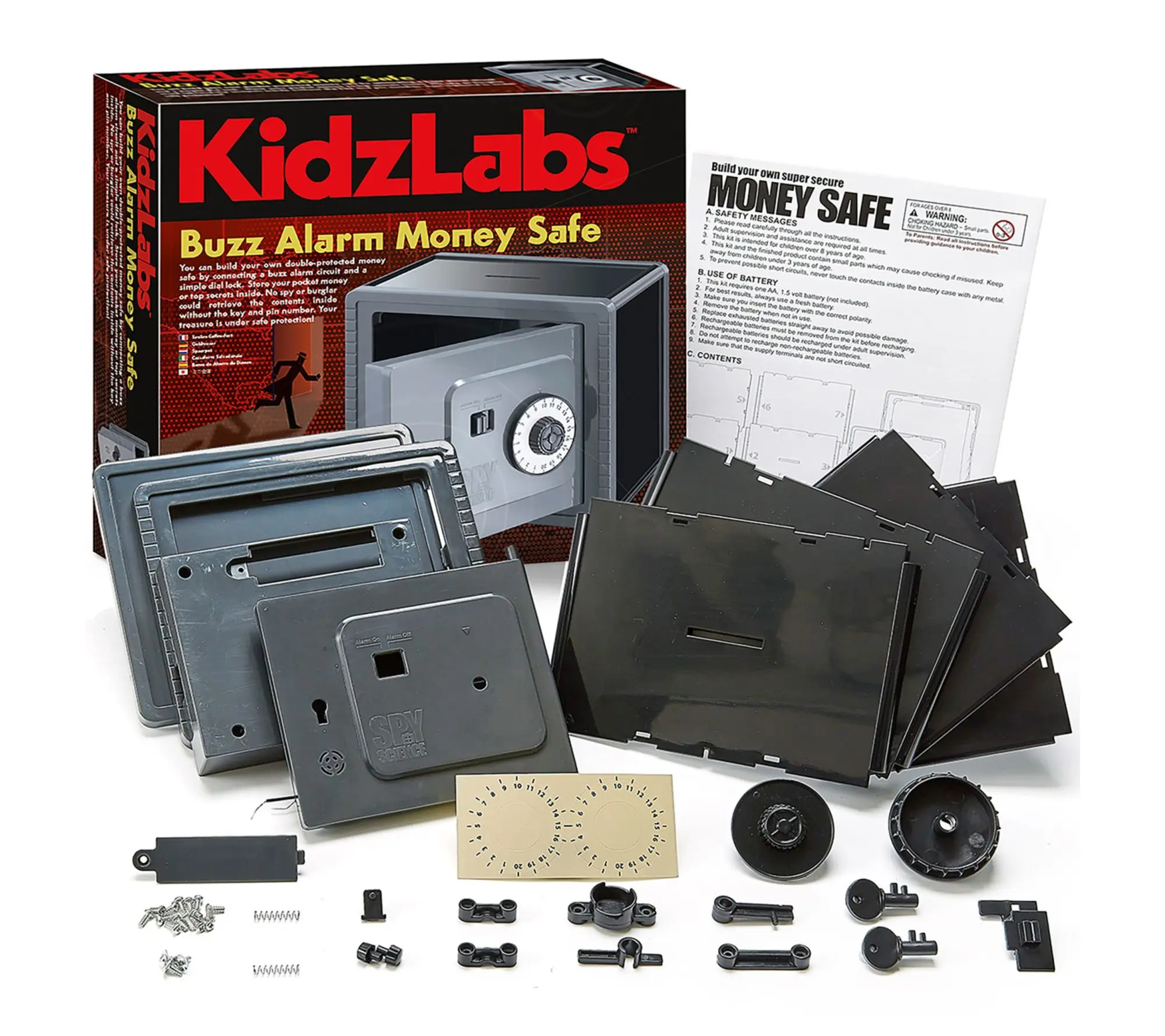 4M KidsLabs Buzz Alarm Money Safe, DIY Piggy Bank Building Kit