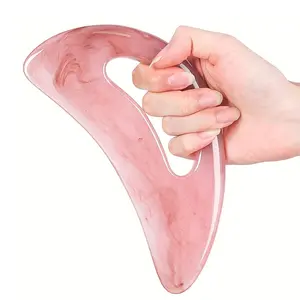 Large Size Honey Wax Resin Smooth Gua Sha Massage Tool with Handle, Full Body Use, Home Beauty Health Care, Easy-To-Use Gentle Gua Sha Stick for Women & Men