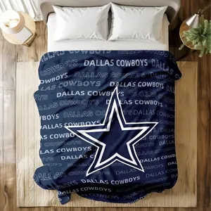 Dallas Cowboys Logo Soft Flannel Blanket - Skin - friendly, High - grade Plush, Iconic NFL Team Prints, Double Warmth, Multi - Scenario Use (Bed/Sofa/Dormitory/Travel), Ideal Gift for Football Fans