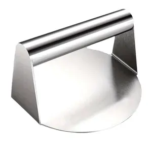 Stainless Steel Hamburger Press, Meat Patty Mold for Hamburgers & Sliders, Round Steak Barbecue Meat Press for Beef Burgers