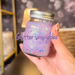 Glitter Snowglobe Cup (choose the colors) Custom Made - Acrylic Tumbler Lid and Straw Included