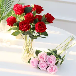 12 pcs Velvet rose artificial flower rose waterfall Valentine's Day fake flowers home wedding decoration popular photo spot rose