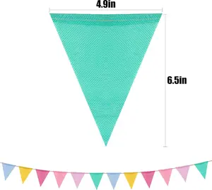 24 Flags Imitated Burlap Pennant Banner, Multicolor Fabric Triangle Colorful Rainbow Flag Bunting for Party Birthday Festival Classroom Wedding Hanging Decoration