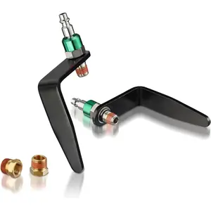 Pneumatic tool hook,1/4" NPT and 360 °   Rotatable L Air Rafter Hooks are Lightweight,Quick and Easy to Install for Air Blow Guns,Pneumatic Nail Guns,with Brass Joints,2-Piece