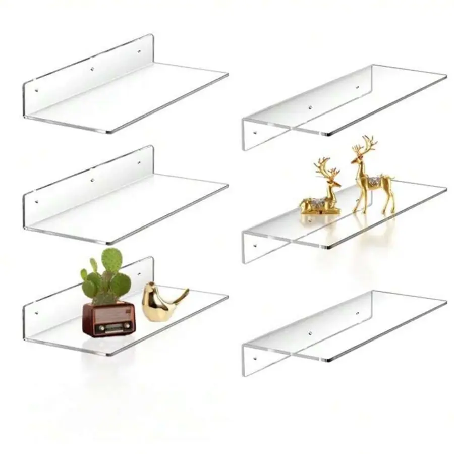 2026 Acrylic Wall Mounted Storage Rack, No Drilling Required, Bathroom Kitchen Display Shelf, Floating Shelf, Space Saving Organizer, Wall Mountable, Shelf For Wall, Organizing
