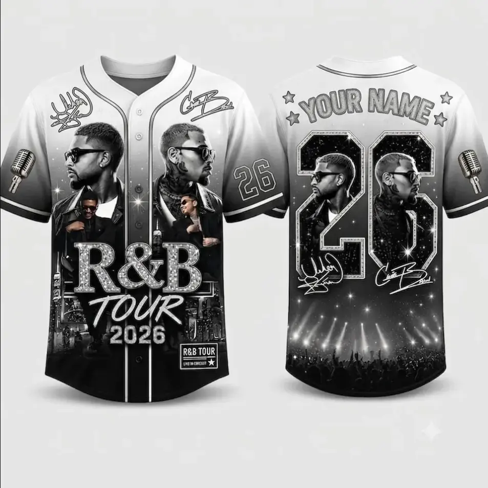 R&B Concert Style Jersey, Retro Music Baseball Shirt, Unisex Streetwear Apparel, Vintage Music Fan Shirt, Two Legends Baseball Jersey Vintage Music Fan Shirt
