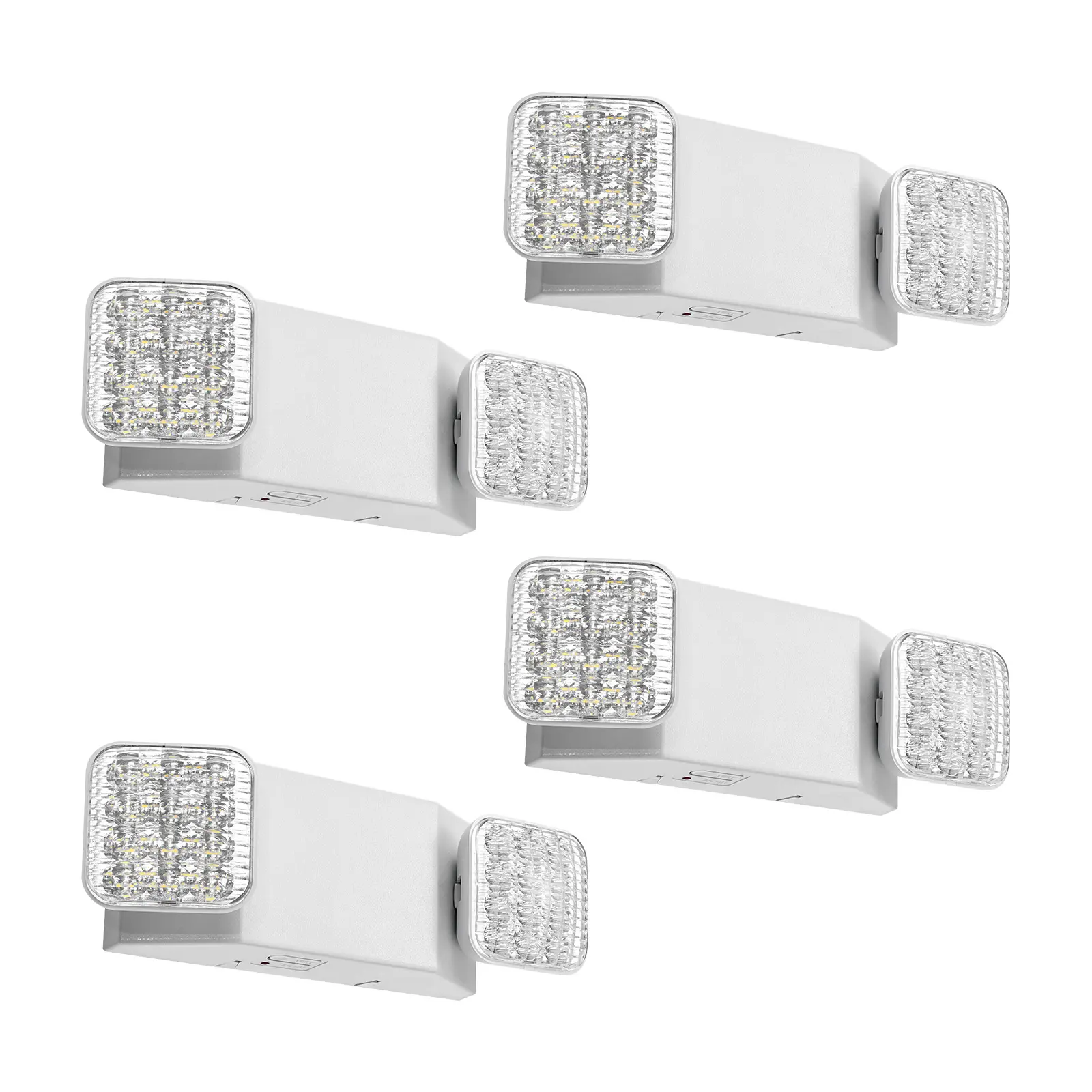 【Summerfinds】VEVOR 4 Pack Emergency Lights for Business, with Battery Backup, Commercial LED Emergency Exit Lighting Fixtures, AC 120/277V, with Two Square Head Adjustable, 90-Minute Backup, for Business, White