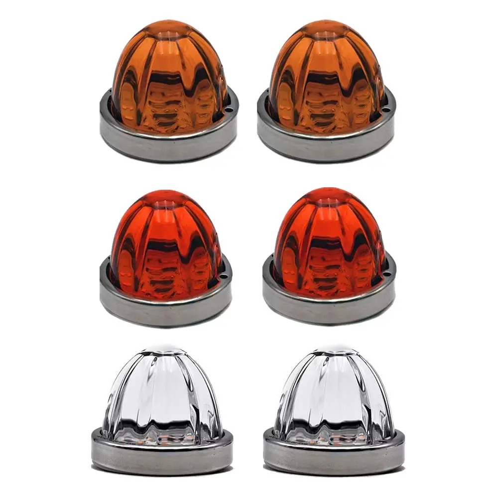 2-Pack 3.5" Ultra Bright Glass Lens Watermelon Lights for Semi Trucks, Vehicles