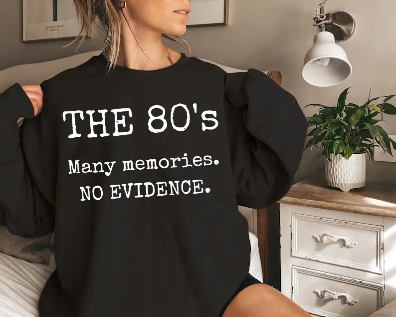 Funny Gen X, The 80s Hoodie Print Hoodies Casual Fleece Fabric Pullover Hooded Sweatshirt for Women for Men, Gift, Womenswear Tops