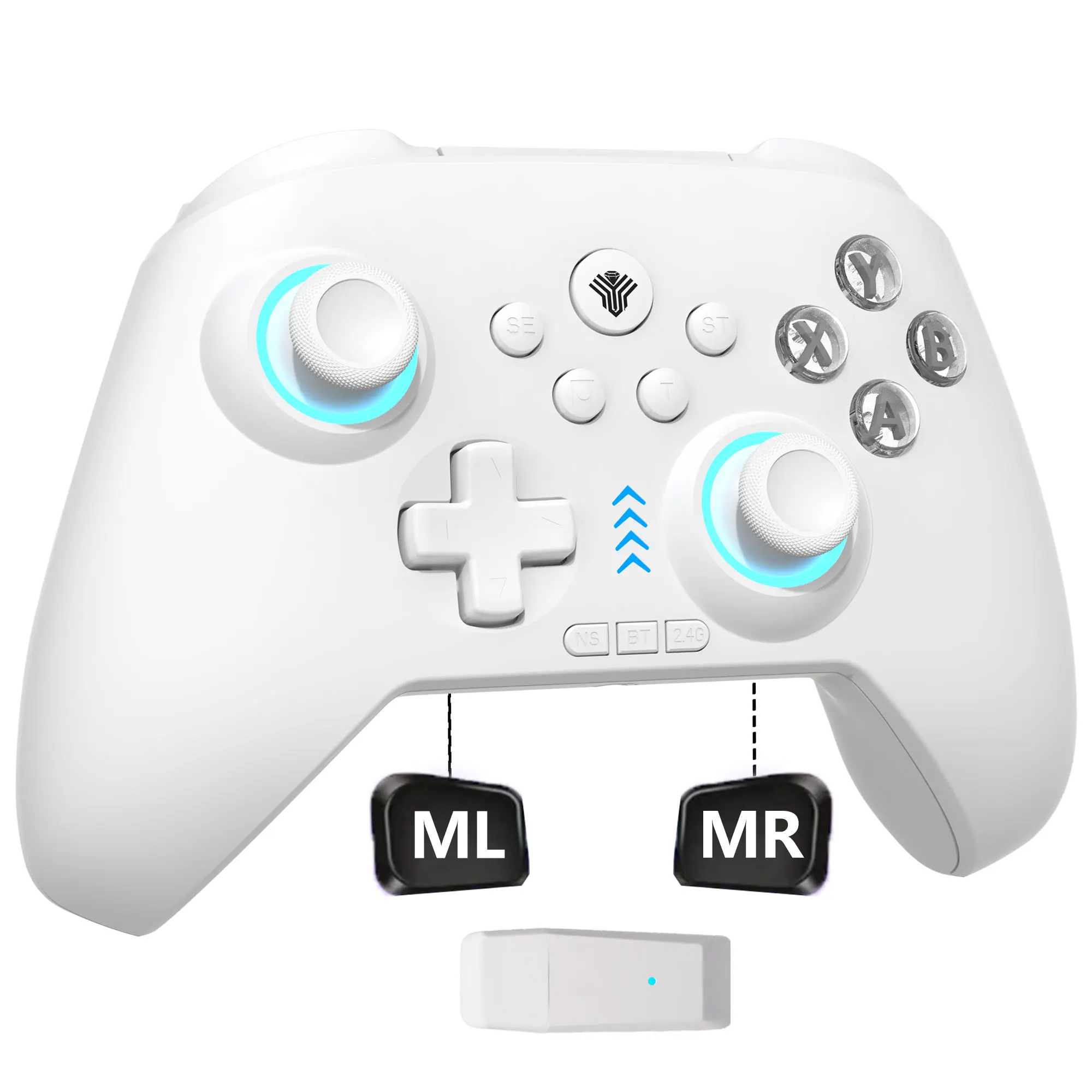 Wireless Gaming Controller Compatible with Switch 2, Switch, PC, Steam, Android & iOS, 2.4G Wireless Gamepad with Hall Effect Joystick, Hall Triggers, RGB Lighting, Dual Vibration, Low Latency, Gaming Gift for Gamers Birthday Gift