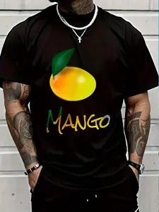 100% Cotton JC T-Shirts Mango Fruit T-Shirt Women's Men's Graphic Tee Crew Neck summer vacation Tops