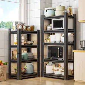 Adjustable Garage Storage Rack, Multi-Purpose Kitchen Storage Shelf, Five-Tier Heavy-Duty Metal Shelving Unit, Practical Industrial-Style Storage Rack, Suitable for Living Rooms, Garages, Warehouses, Pantries, Basements, Black