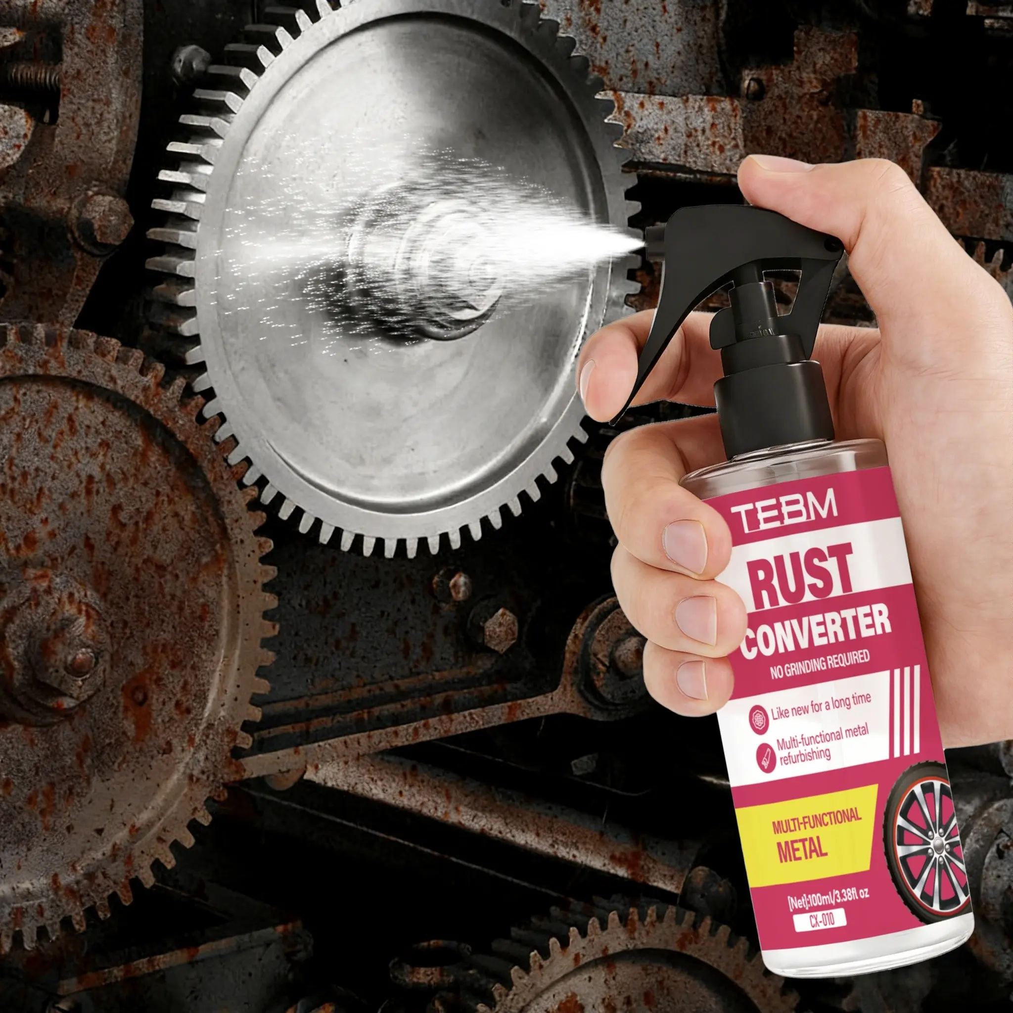 Metal Rust Remover, Rust Cleaner, Car Rust Removal, Effective Rust Inhibitor, Anti Rust, Rust Preventative, Easy Application, Long-Lasting Protection, Ideal for Automotive Use, Car Care Products