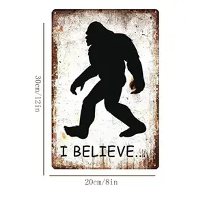 Bigfoot Pattern Metal Sign, Vintage Metal Sign, Decorative Plaque for Home Living Room Bedroom, Home Decor, Room Decor, No Frame, Rustic Farmhouse Design, Vintage Plaque Decoration