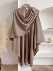 Women's Solid Color Cross Front Wrap Shawl, Casual Versatile Scarf for Daily Wear, Fashion Modern Accessories for Women & Girls