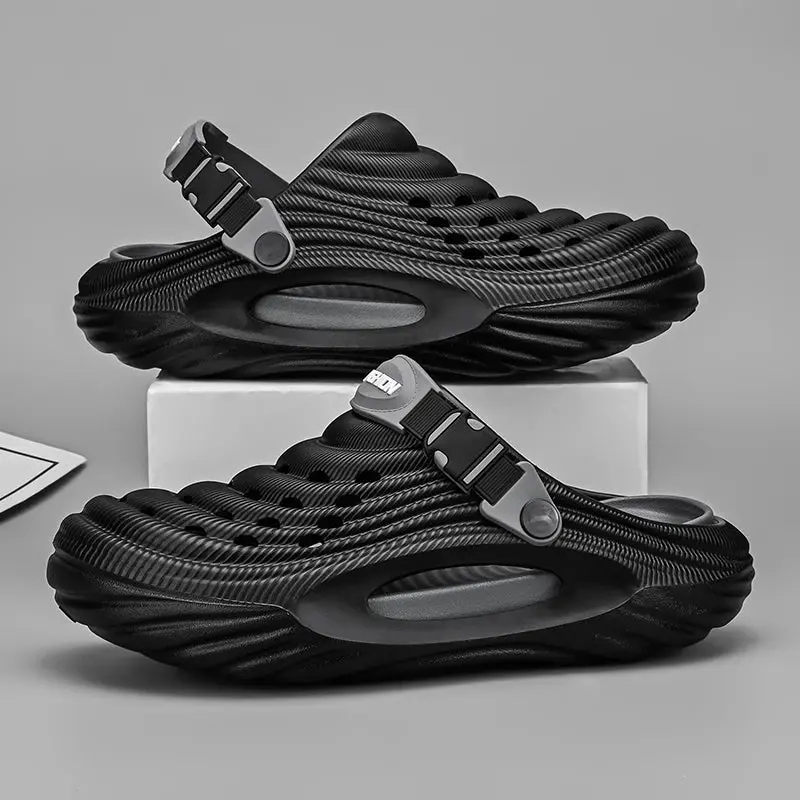 Men's Fashion EVA Clogs, Lightweight Hollow-Out Platform Footwear, Casual Open Toe Shoe with Anti-Slip Grip for Outdoor and Beach Wear