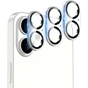2025 New Upgrade for 3 pack iPhone 17 Camera Lens Protector-Tempered Glass Cover, 9H+ Shatterproof/Anti-scratch/Maintains Original Clarity/Easy to Install Protection Protective Smartphone Casing