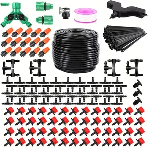 201 Piece Automatic Drip Irrigation System Set, Includes 165 Feet Pipe & 2 Types of Nozzles, Abs Plastic, DIY Lawn/garden Watering Kit, Automatic Irrigation Equipment, Drip Irrigation Hose
