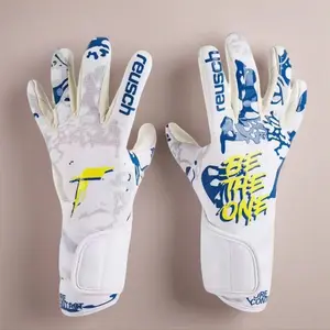 White Latex Non-Slip Goalkeeper Gloves for Football Training Breathable Professional Soccer Goalie Gloves with Strong Grip summervibes finger save palm