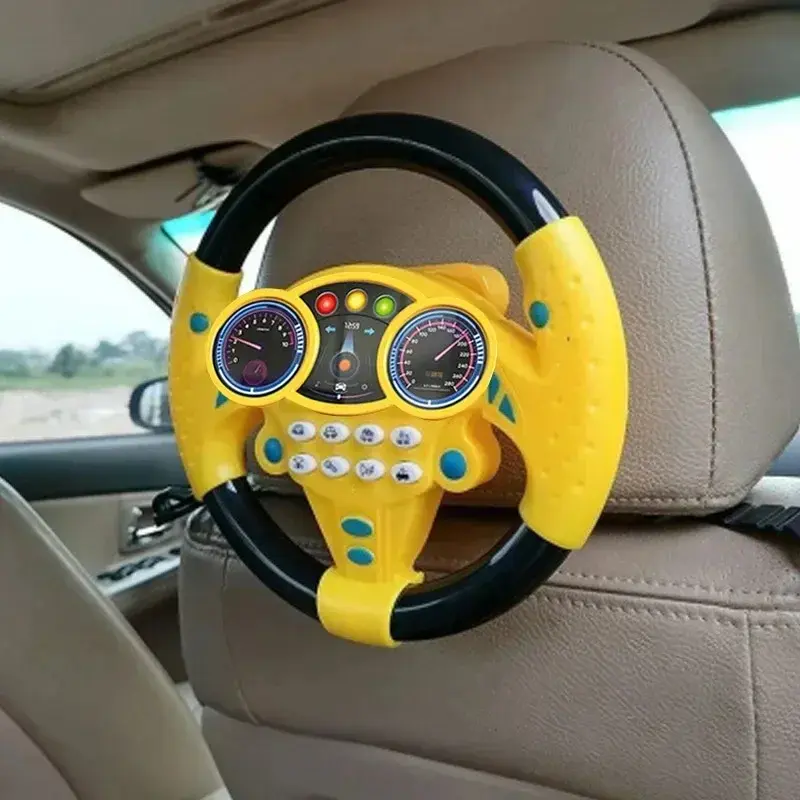 Shining Simulation Steering Wheel Toys Toy Early Education Copilots Stroller Steering Wheel Vocal Toys