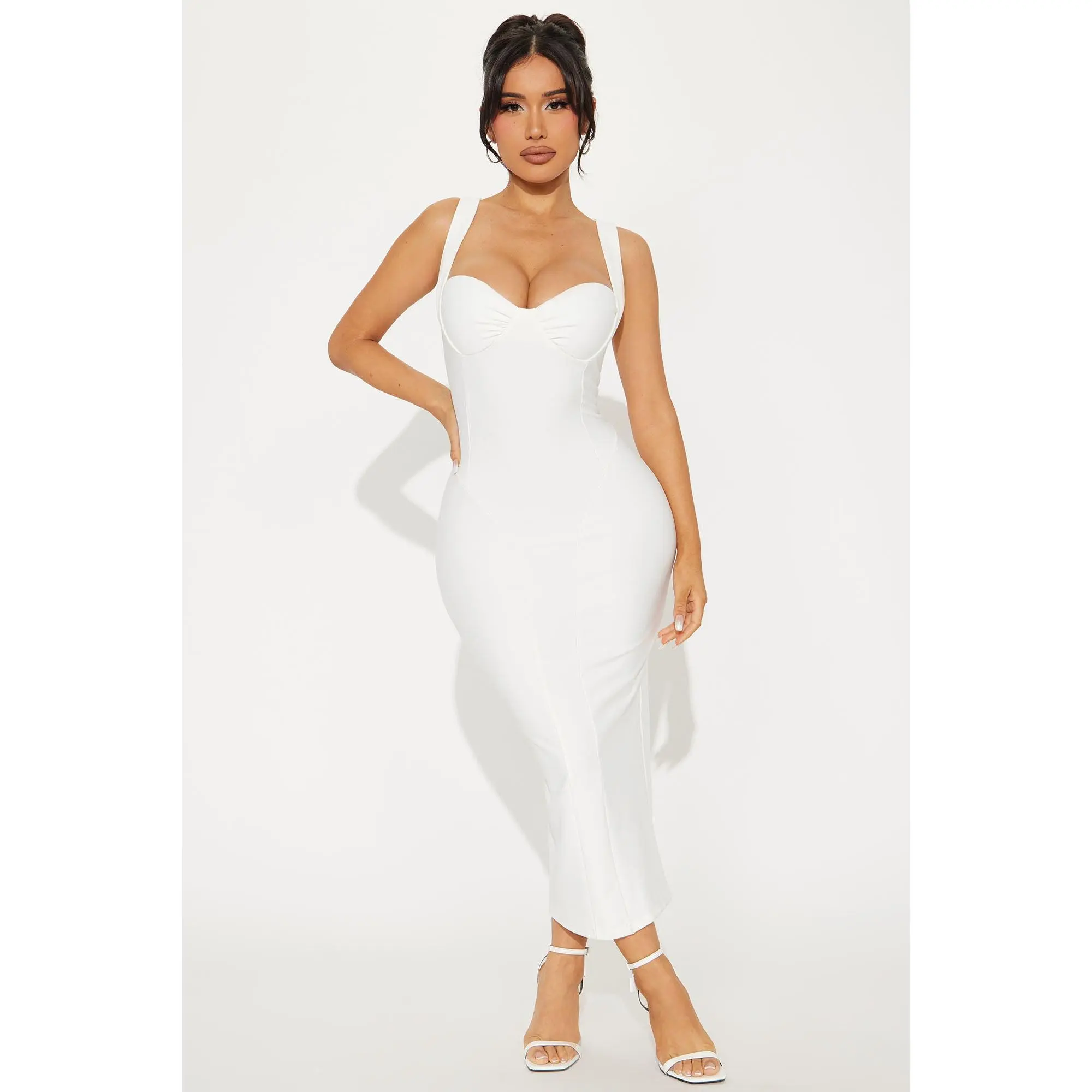 Lily Rosaline Midi Dress - White