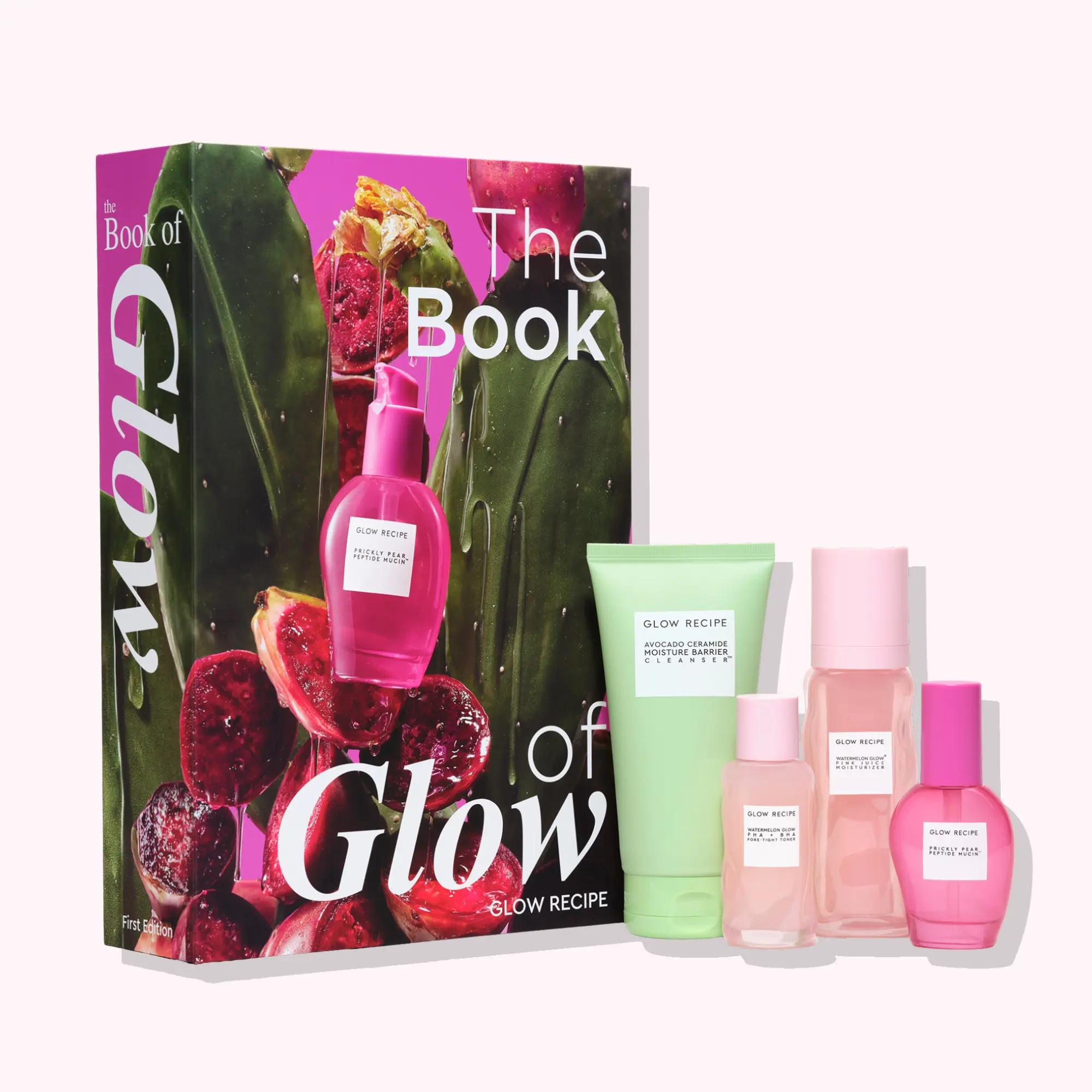 Glow Recipe The Book Of Glow Keepsake Box Skincare Ritual Bundle - Korean Skincare Set with Watermelon Cleanser, Avocado Moisturizer