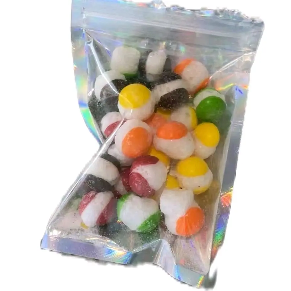 Rainbow Crunchies Original Sweet Candy Snack Bonbon Bite 1 & 5 Ounce Bags Premium Taste Vibrant Colors Long Lasting Flavor US Made