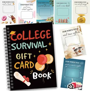 College Gift Card Book 7 x 5 Inch Graduation Gift Card Book 2026 College Survival Booklet Organizer Leaving Home High University School Birthday Care Package Cash Holder