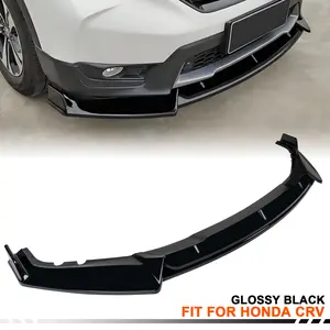 Front Bumper Lip Splitter for Honda CR-V CRV 2017–2019 3PCS Glossy Black Sporty Style Front Bumper Spoiler Scratch Protection Design Durable Front Lip Easy Install Car Exterior Body Kit