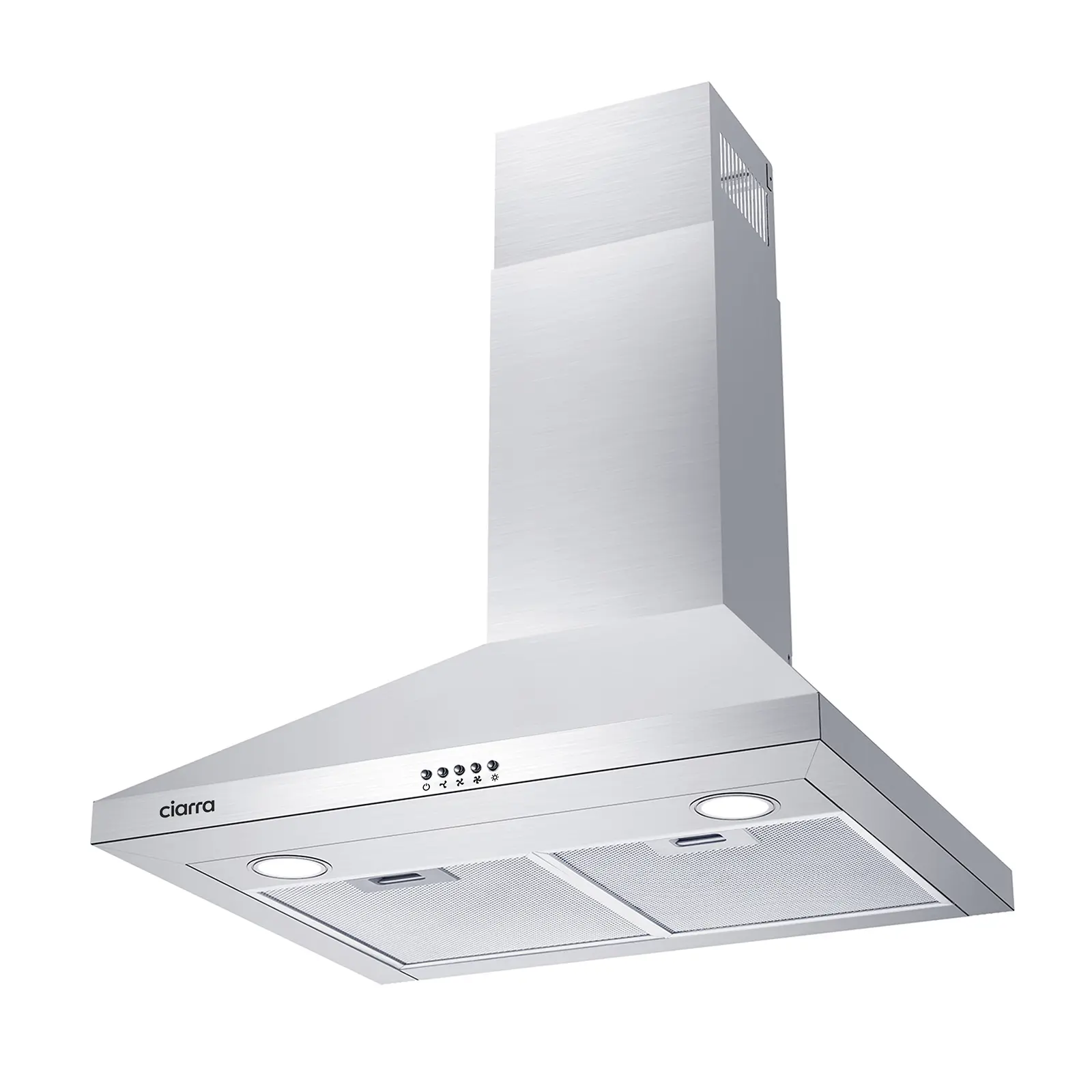 CIARRA 30-in Wall-Mount Ductless Range Hood, 450 CFM Stainless Steel Kitchen Vent Hood with Grease Reduction Smoke Filter, Grease Reduction Smoke Filter Wall-Mount Hoods
