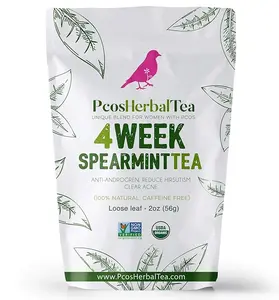 4 Week Organic Spearmint Hormone Balance Tea Supports Menstrual Cycle Health for Women, Natural Herbal Tea, 2oz
