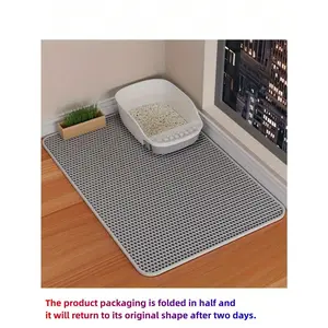 1pc Random Color Anti-Splash Cat Litter Mat,Double-Layer Filter Litter Mat, Prevent Litter Tracking, Toilet Foot Pad