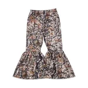 P0309--GIRLS PANTS Tree camo bell bottoms for girls