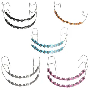 Stylish Zipper Decoration Set - Colorful Plastic Dental Braces for Teenagers and Adults with Novel Upper and Lower Jaw Hooks Retainers Teeth Kit