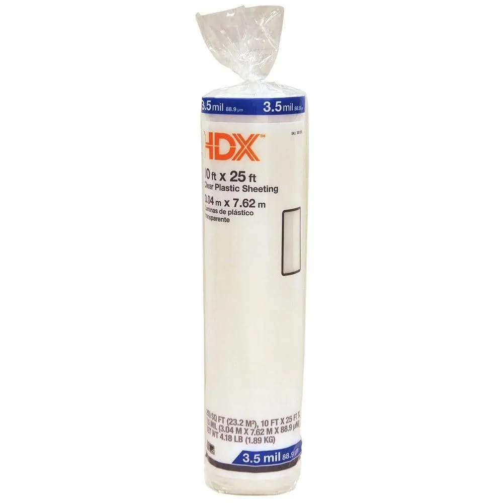 10 ft. x 25 ft. Clear 3.5 mil Plastic Sheeting