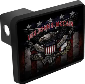 USS John S. McCain	DDG-56 US Navy Eagle Destroyer Warship Patriotic USN Veteran Prior Service Military Truck Trailer Hitch Cover