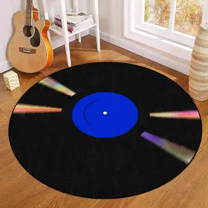 Fashion Vintage Vinyl Record Carpet, Living Room Sofa Coffee Table Round Rug, Geometric Graphic Rug, Vintage Design Rug, Decorative Rugs, Unique Rugs, No Fuzz Easy Care Durable Fabric, Suitable for Bedroom Closet, Vintage Boho Rug, Home Decor Rug