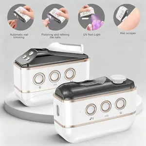Upgrade Electric Nail Clipper, 5-In-1 Automatic Nail Trimmer with LED Light, Nail Polish and Storage Box, Adult Wireless Charging Nail Clippers