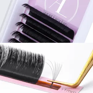 Eyelash Extension Cashmere Super Easy Fan Volume Lash Extensions 0.05mm D Curl 15-20mm Mixed Tray Rapid Blooming Volume Lashes Self Fanning Lash Extension Supplies