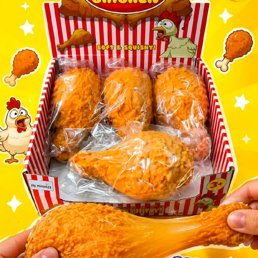 large Squishy Chicken Leg Stress Relief Toy, Soft Squeezable Fidget Toy for Kids
