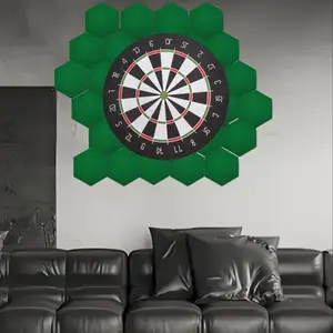 9-Piece Dartboard Wall Protector Set, Self-Adhesive Felt Padding Bricks, Durable Dart Board Surround Guard, Wall Protection