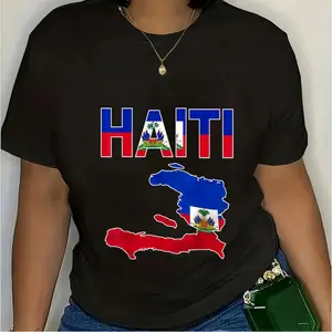 Happy Haitian Flag Day Cool Haiti Flag Map Haitian Pride T-Shirt Graphic Sports T-Shirt