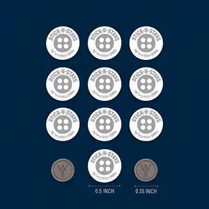 Wurkin Stiffs Magnetic Polo Stays® Stick-in-Stays with 12 Pockets for Storage - 10 Permanent Adhesive Collar Stays & 2 Power Buttons - 0.5 & 0.35 Inch Size - Fashion Accessory