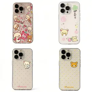 Cute Cartoon Bear Rilakkuma Couple Phone Case Compatible for iPhone 17Air 16Promax 15 14 13 12 11 and for Samsung S22-S26 adorable Gift for Teens & Fashion Lovers anime cartoon fan cover