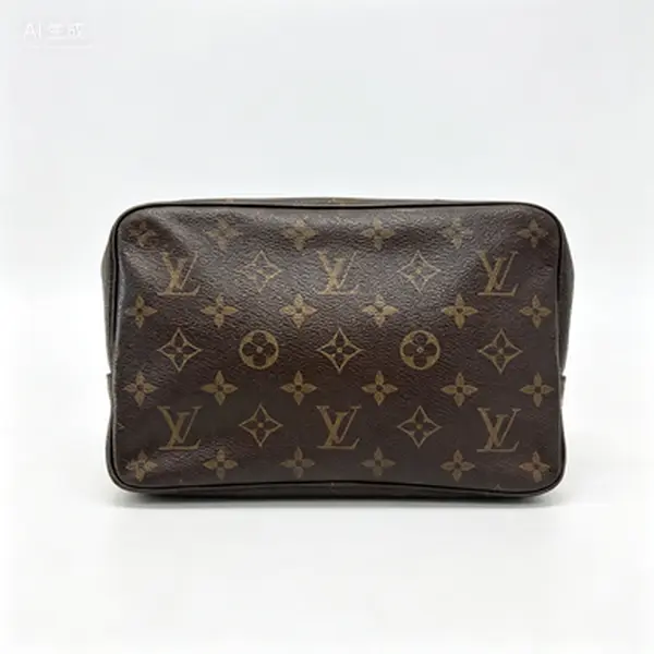 Pre-owned Louis Vuitton Classic Monogram Canvas Toiletry Pouch Zip Cosmetic Travel Bag Vintage Designer Makeup Case