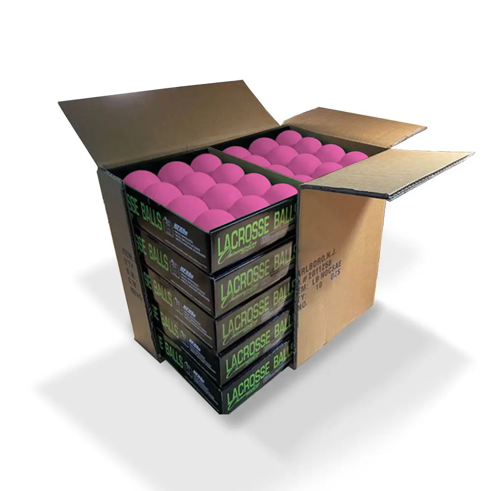 NFHS-Approved Neon Pink Lacrosse Balls - 120-Count Set for Sports, Outdoor Games