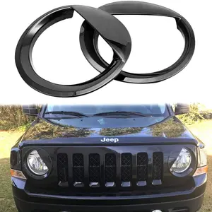 For Jeep Patriot 11 12-17 Black Angry Bird Style Front Lamp Headlight Cover Trim